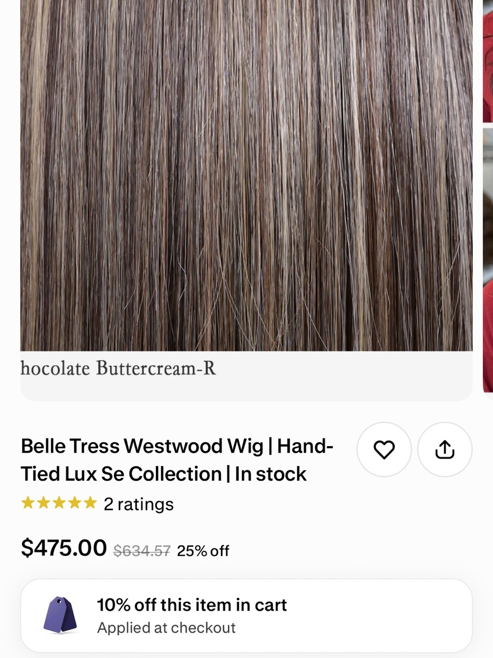 Belle Tress Westwood wig - Picture 6 of 6